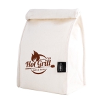 Sac à goûter publicitaire en rPET avec fermeture velcro Sandwich L couleur beige quatrième vue