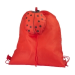 Sac à cordons pour enfant personnalisé polyester en forme d'animal couleur rouge première vue