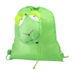 Sac à cordons pour enfant personnalisé polyester en forme d'animal couleur vert première vue