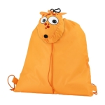 Sac à cordons pour enfant personnalisé polyester en forme d'animal couleur orange première vue