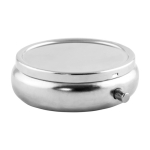 Pilulier rond en métal avec trois sections et miroir Mirror couleur argenté deuxième vue