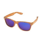 Lunettes de soleil publicitaires en plastique avec effet bois WestSide couleur marron première vue
