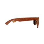 Lunettes de soleil publicitaires en plastique avec effet bois WestSide couleur marron deuxième vue