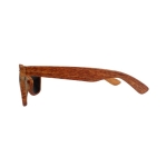 Lunettes de soleil publicitaires en plastique avec effet bois WestSide couleur marron troisième vue