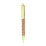 Stylo promotionnels en liège avec logo et encre bleue TriCore couleur vert première vue