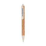 Stylo promotionnels en liège avec logo et encre bleue TriCore troisième vue