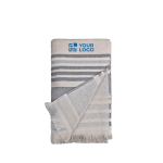 Serviette publicitaire avec logo en coton 340 g/m2 Holidays couleur bleu avec zone d'impression