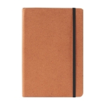 Carnet rigide en cuir recyclé A5 pages lignées Leather Reuse couleur marron première vue