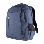 Sac à dos en polyester RPET avec sortie USB multiples poches Meeting couleur bleu première vue