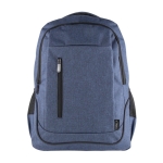 Sac à dos en polyester RPET avec sortie USB multiples poches Meeting couleur bleu vue détail 2
