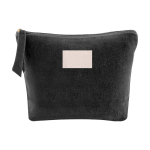 Trousse de toilette publicitaire avec finition velours 325 g/m² Fluffy couleur noir sixième vue