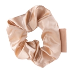 Chouchou en satin à offrir aux clients avec votre logo Satin couleur champagne première vue