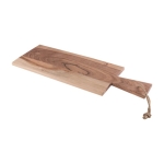Planche à découper rectangulaire en acacia avec poignée et logo Bread couleur naturel première vue