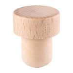 Bouchon de bouteille de vin en bois avec logo imprimé Beech couleur naturel première vue