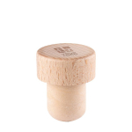Bouchon de bouteille de vin en bois avec logo imprimé Beech avec zone d'impression