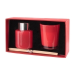 Coffret aromatique avec diffuseur 50 ml et bougie parfumée Wellness couleur rouge première vue