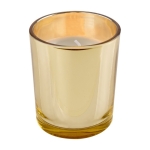 Bougie personnalisée et cire dans un verre doré Celebration couleur doré première vue