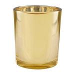 Bougie personnalisée et cire dans un verre doré Celebration couleur doré deuxième vue