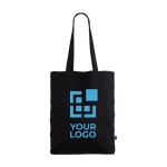 Sac cadeau en coton équitable noir 280 g/m2 Cliff Black FairTrade avec zone d'impression