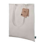Tote bag issu du commerce équitable anses 70cm 180 g/m2 FlycaFairTrade couleur naturel sixième vue