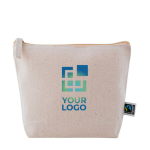 Trousse de toilette publicitaire en coton équitable Clark FairTrade avec zone d'impression