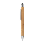 Stylo tactile en bambou, finition chromée, Encre bleue Zurich Bamboo couleur bois troisième vue