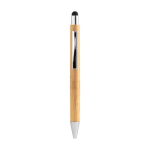 Stylo tactile en bambou, finition chromée, Encre bleue Zurich Bamboo couleur bois cinquième vue