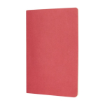 Carnet A5 à couverture en carton avec pages lignées couleur crème couleur rouge deuxième vue