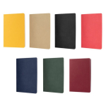 Carnet A5 à couverture en carton avec pages lignées couleur crème couleur jaune deuxième vue