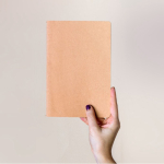 Carnet A5 à couverture en carton avec pages lignées couleur crème couleur naturel deuxième vue