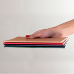 Carnet A5 à couverture en carton avec pages lignées couleur crème couleur naturel quatrième vue