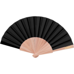 Éventail fabriqué en bois naturel et polyester très coloré couleur noir deuxième vue