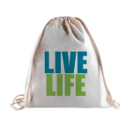 Sac cordons personnalisé en coton bio 140 g/m2