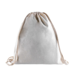 Sac cordons personnalisé en coton bio 140 g/m2 couleur beige première vue