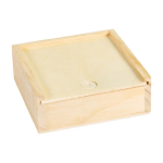 Jeu du morpion dans une boîte en bois pour cadeau d'entreprise couleur bois vue détaillée