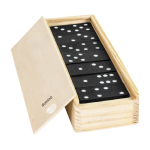 Jeu de dominos publicitaire dans une boîte en bois Dominó WoodBox couleur bois troisième vue