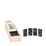 Jeu de dominos publicitaire dans une boîte en bois Dominó WoodBox avec zone d'impression