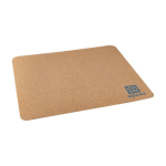 Tapis de souris publicitaire rectangulaire en liège avec logo couleur beige quatrième vue