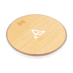 Chargeur sans fil personnalisable avec aspect bambou rond Bamboo couleur blanc vue détail 3