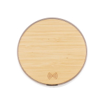 Chargeur sans fil rond aspect bambou Bamboo couleur blanc deuxième vue