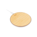 Chargeur sans fil rond aspect bambou Bamboo couleur blanc troisième vue