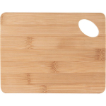 Planche de cuisine en bambou avec trou découpé dans l’angle couleur naturel