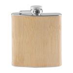 Flasque personnalisée en métal avec finition en bambou 175ml