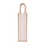 Sac vin personnalisé en jute et toile 320 g/m2 Rioja Wine couleur beige troisième vue