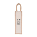 Sac vin personnalisé en jute et toile 320 g/m2 Rioja Wine couleur beige avec zone d'impression
