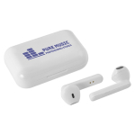 Écouteur simple avec logo et Bluetooth 5.0 couleur blanc cinquième vue