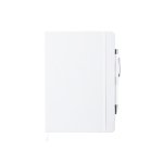 Carnet avec stylo et couverture en similicuir A5 pages lignées Hemming couleur blanc première vue