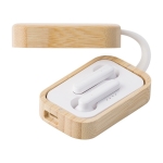 Casque d'écoute Bluetooth 5.0 avec étui en bambou Air Bamboo couleur blanc première vue