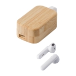 Casque d'écoute Bluetooth 5.0 avec étui en bambou Air Bamboo couleur blanc deuxième vue