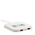 Base de charge  sans fil carrée en paille de blé Natural Pad vue principale